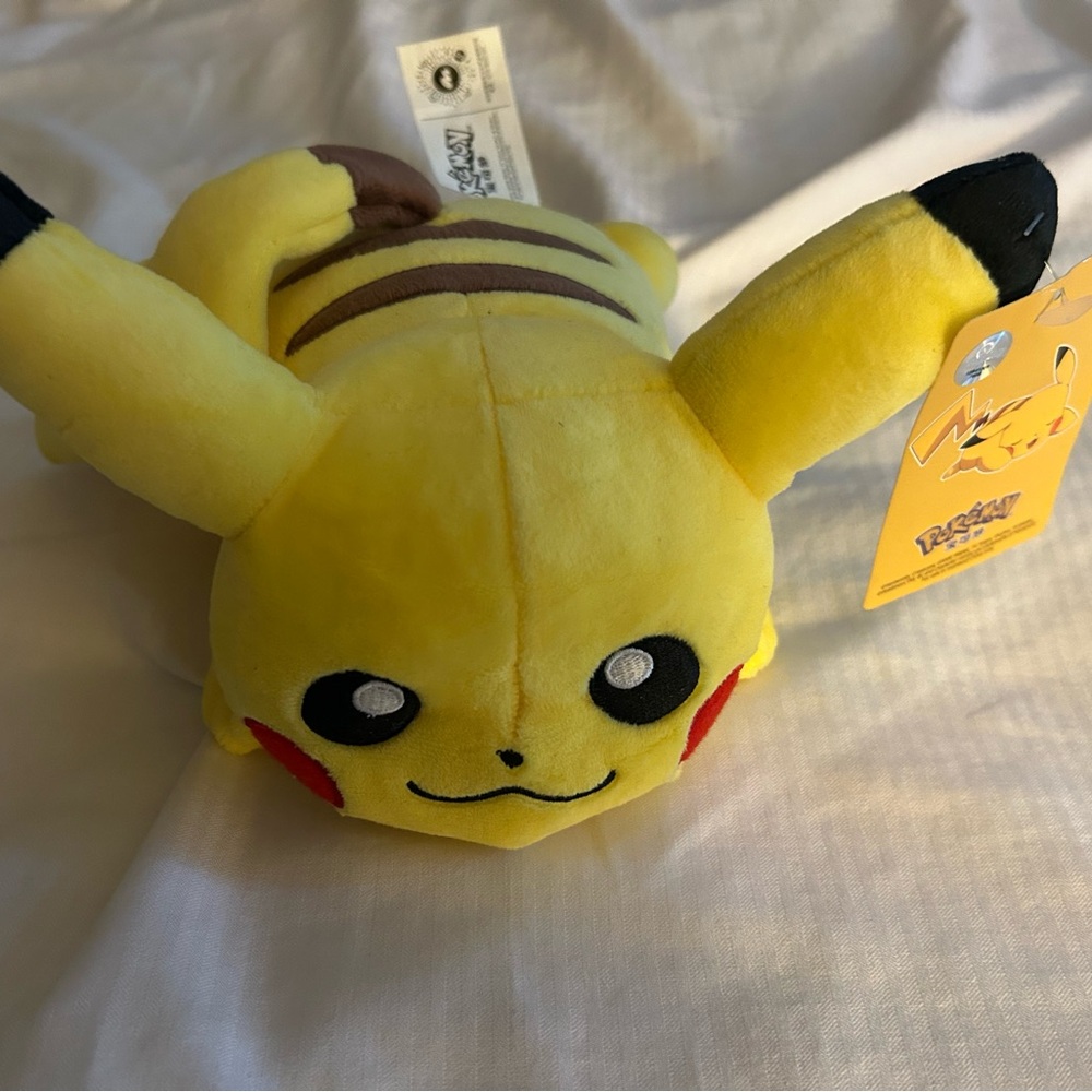 Pikachu Laying Down Plush • Pokémon Plush Toy • NWT
